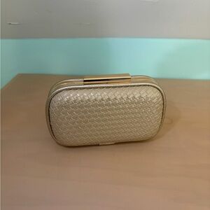 Woven Metallic Gold Evening Clutch